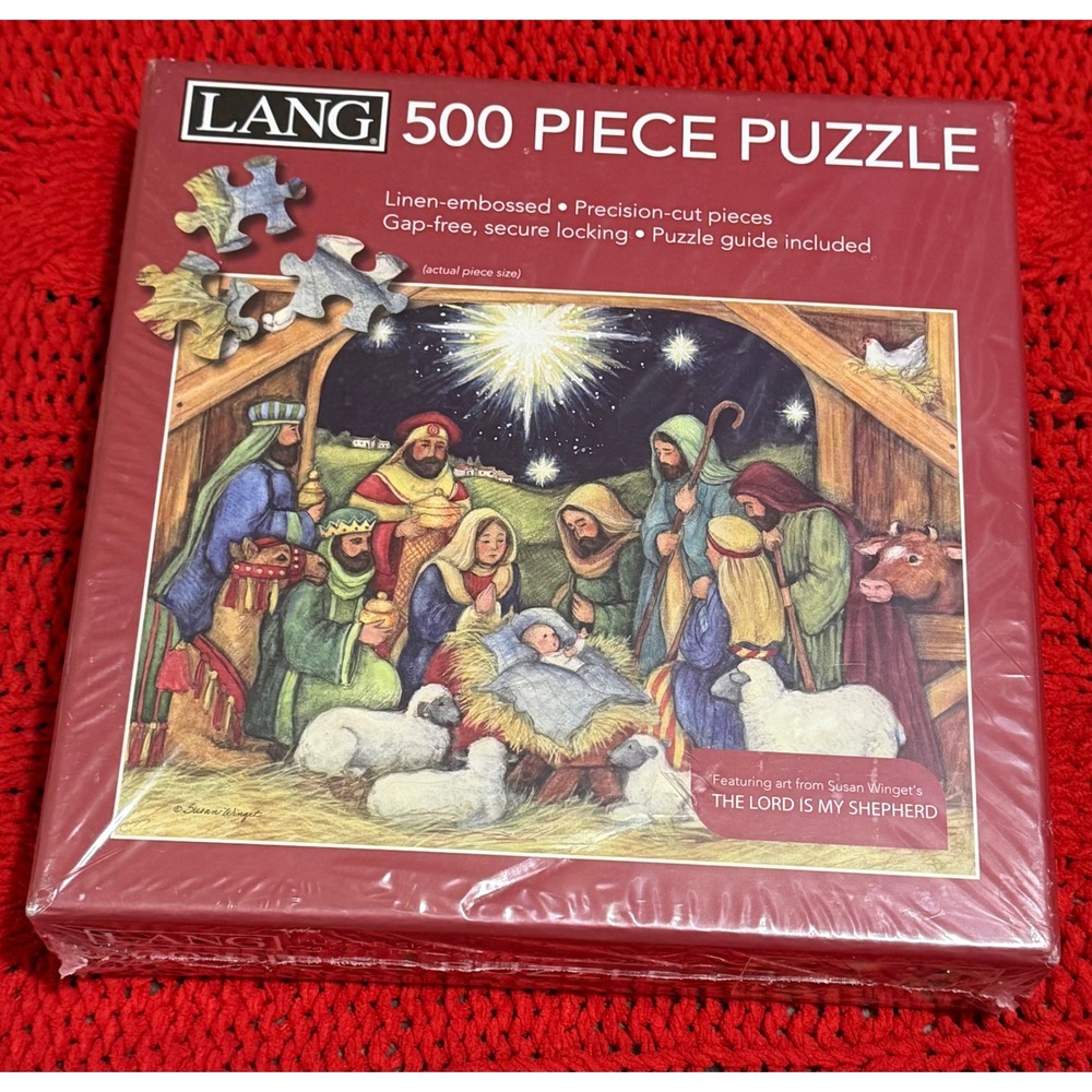 LANG Susan Winget Nativity 500 Piece Puzzle The Lord Is My Shepherd 5039192 NEW